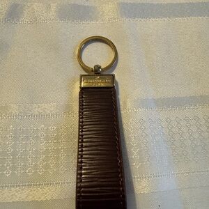 Louis Vuitton Burgundy Leather Key Holder with Gold Ring